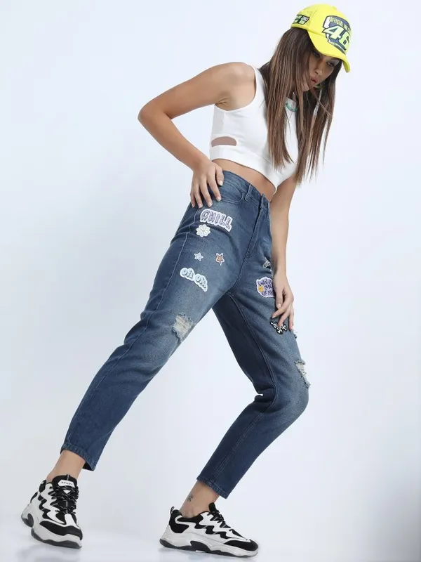 Women Mom Fit Jeans