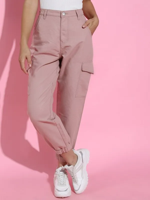  Tokyo Talkies Women Pink Jogger Clean Look Jeans
