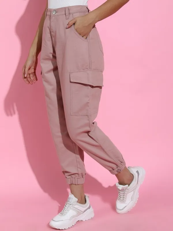  Tokyo Talkies Women Pink Jogger Clean Look Jeans