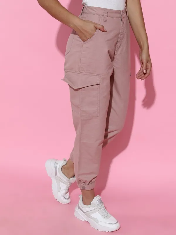  Tokyo Talkies Women Pink Jogger Clean Look Jeans