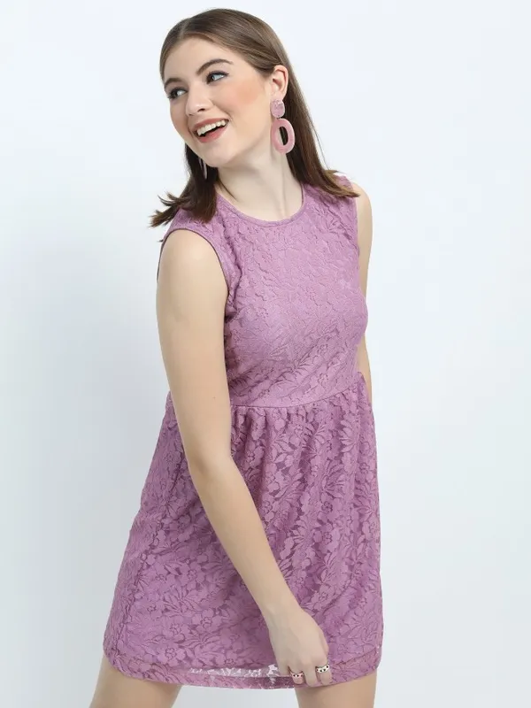 Solid Fit & Flare Dress
