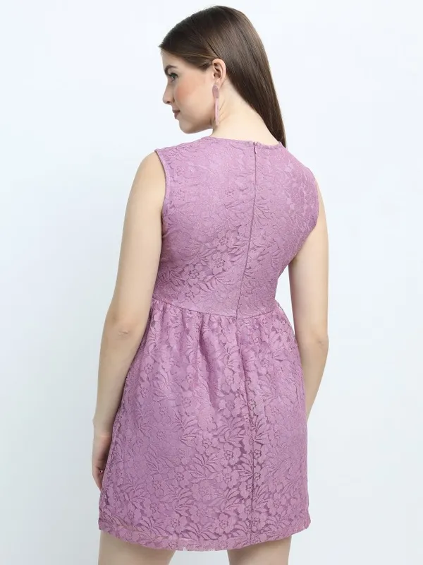 Solid Fit & Flare Dress