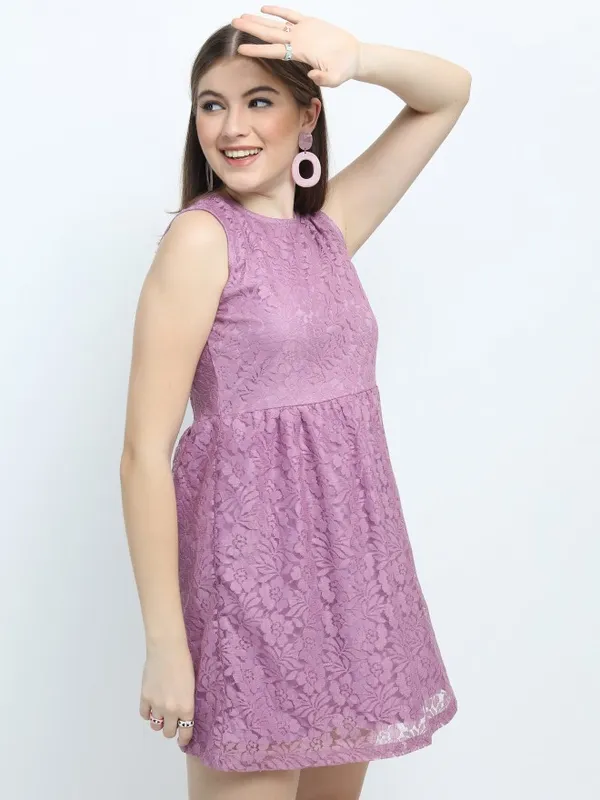 Solid Fit & Flare Dress