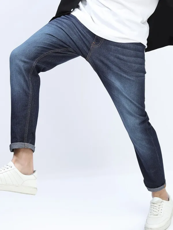  Ketch Men Blue Tapered Fit Clean Look Jeans