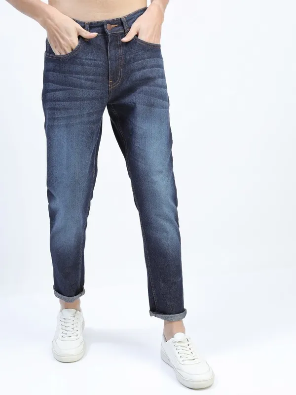  Ketch Men Blue Tapered Fit Clean Look Jeans