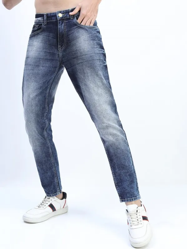  Ketch Men Blue Tapered Fit Clean Look Jeans