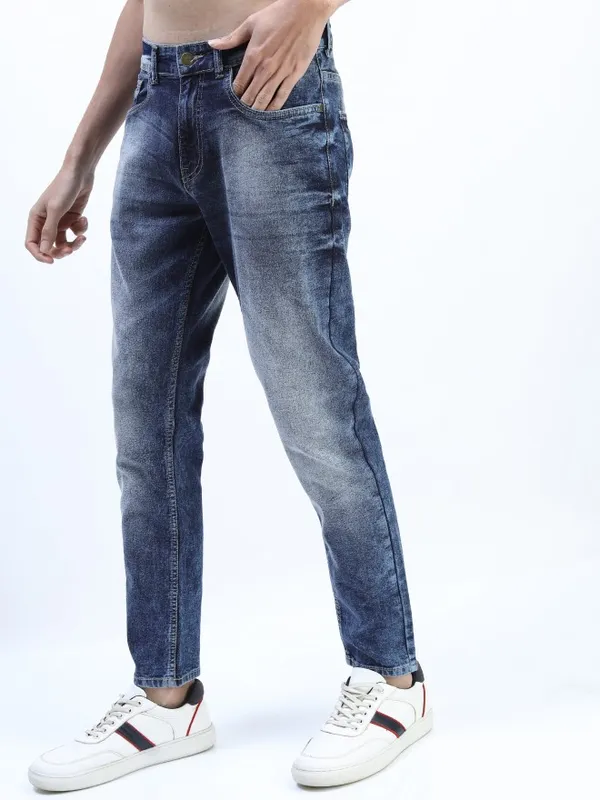  Ketch Men Blue Tapered Fit Clean Look Jeans