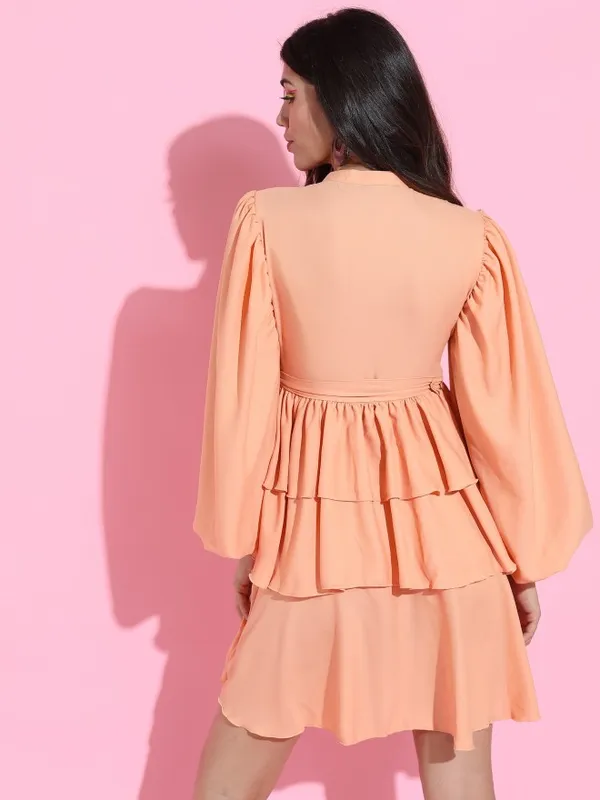 Solid Fit & Flare Dress