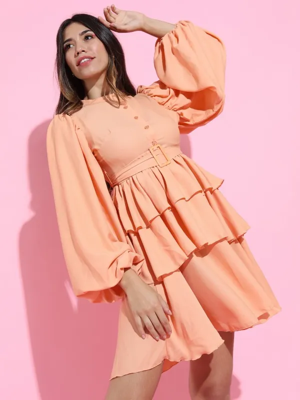 Solid Fit & Flare Dress