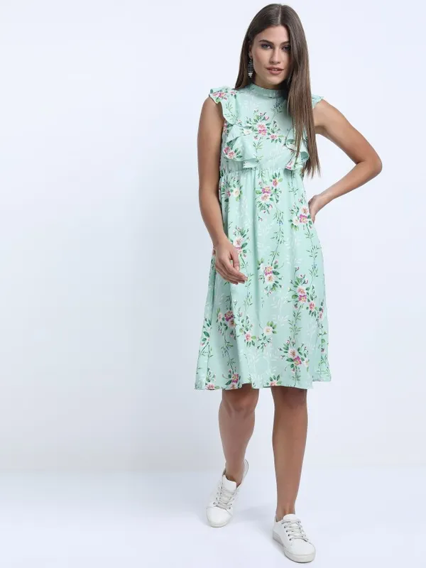 Printed A-Line Dress