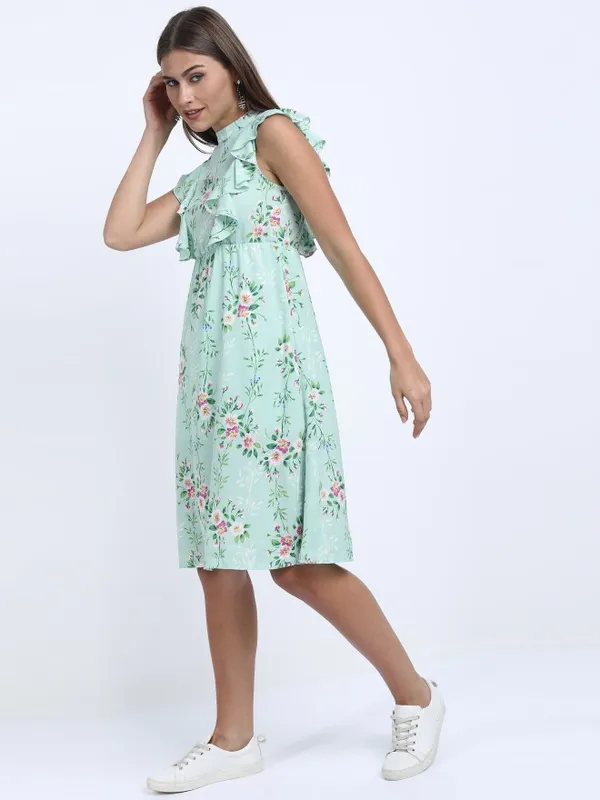 Printed A-Line Dress