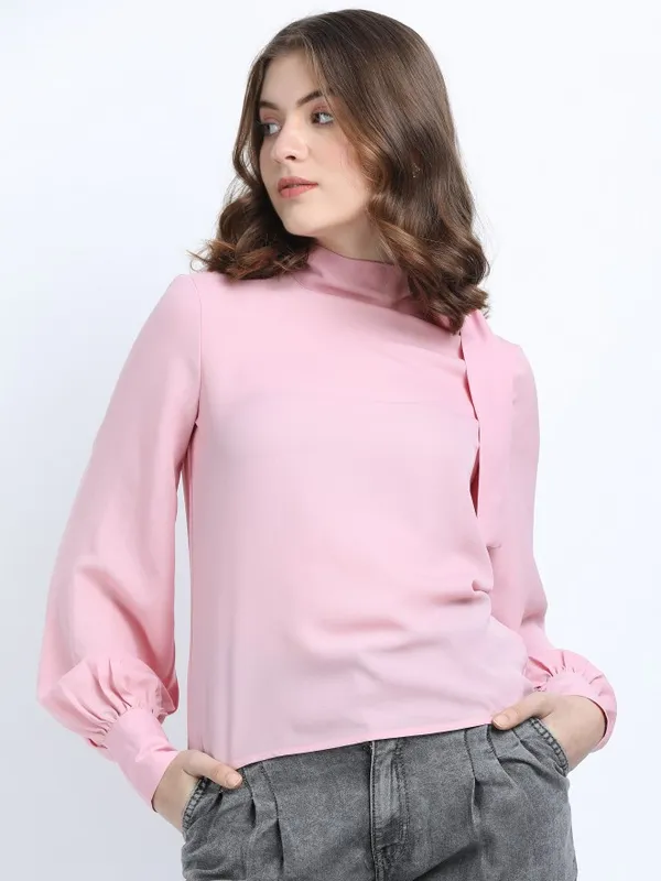 Tokyo Talkies Women Pink Solid Top