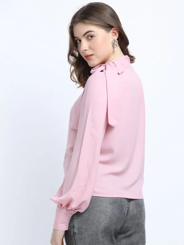 Tokyo Talkies Women Pink Solid Top