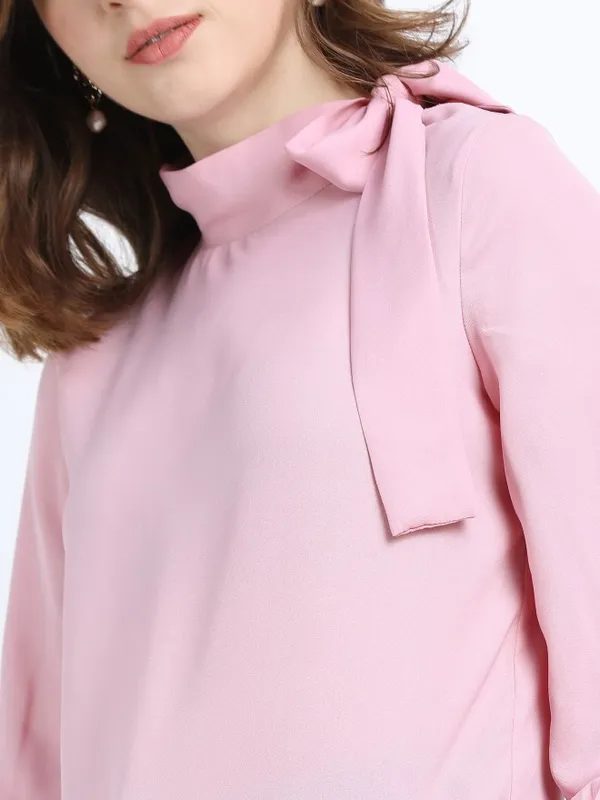 Tokyo Talkies Women Pink Solid Top