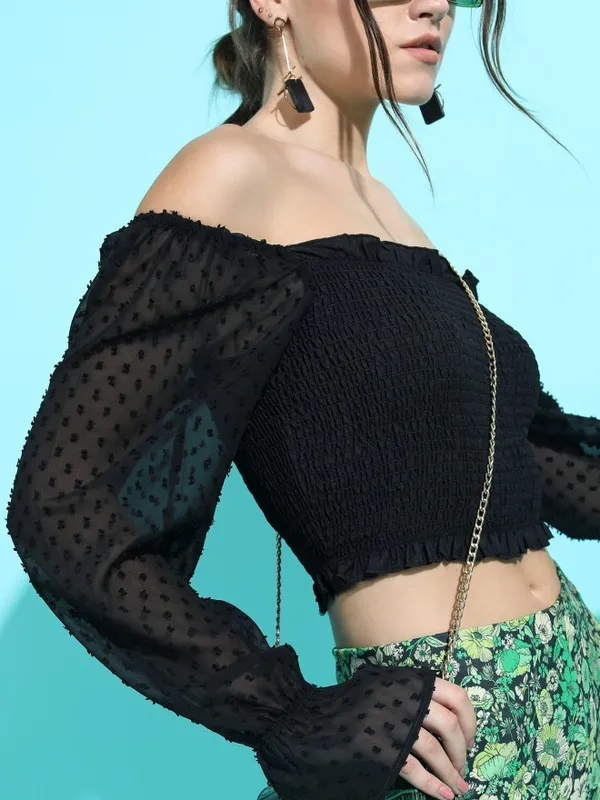  Tokyo Talkies Women Black Solid Regular Tops