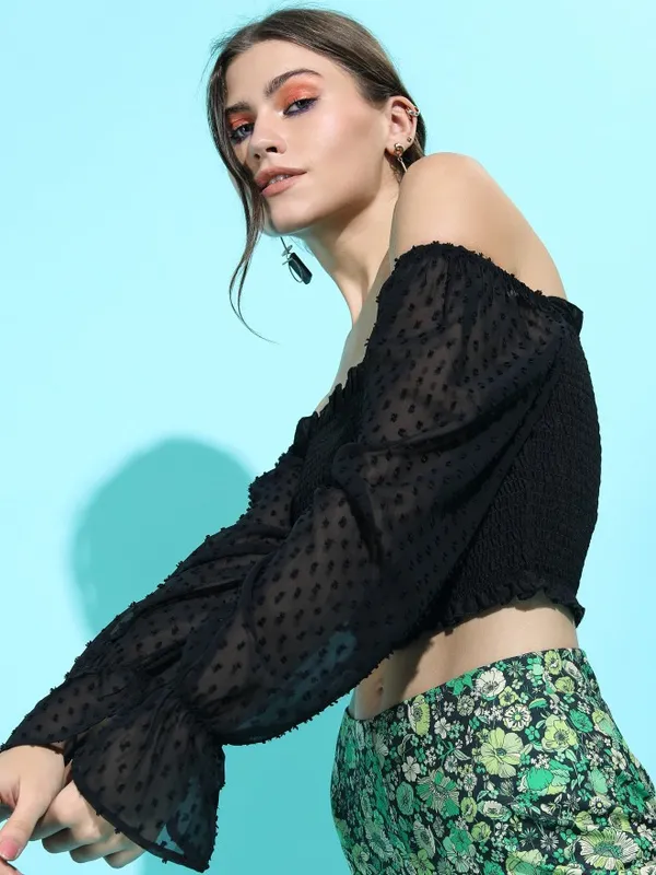  Tokyo Talkies Women Black Solid Regular Tops