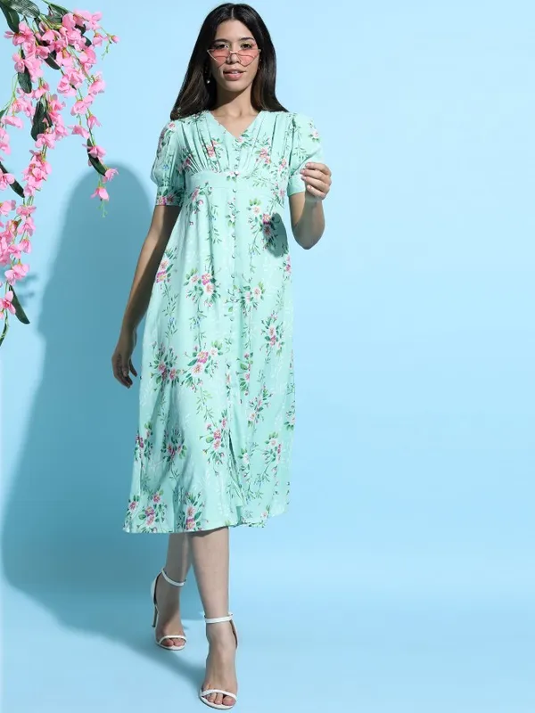 Printed A-Line Dress