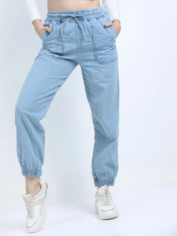  Tokyo Talkies Women Blue Jogger Clean Look Jeans