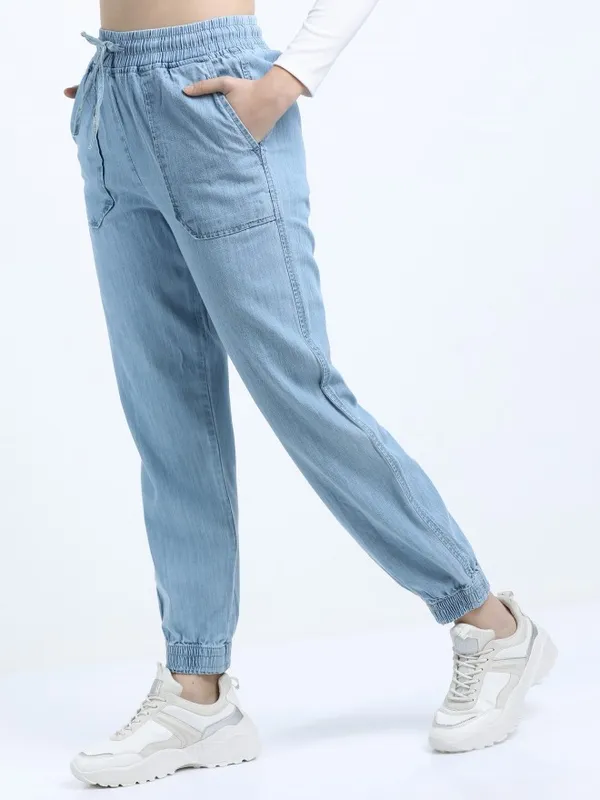  Tokyo Talkies Women Blue Jogger Clean Look Jeans