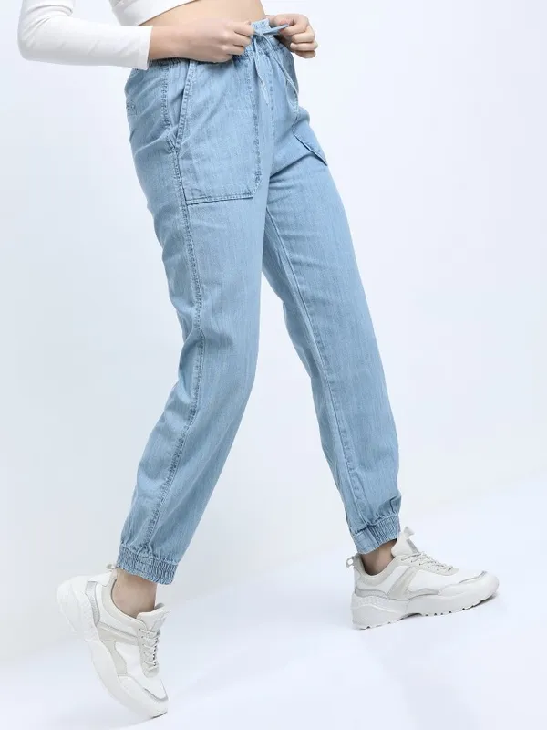  Tokyo Talkies Women Blue Jogger Clean Look Jeans