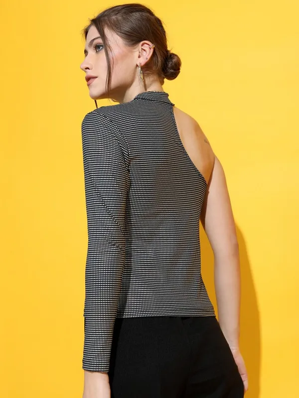  Tokyo Talkies Women Black Solid Fitted Tops