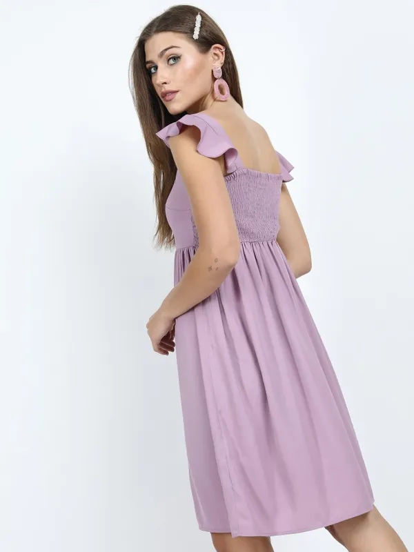  Tokyo Talkies Women Lavender Solid Fit And Flare Dresses