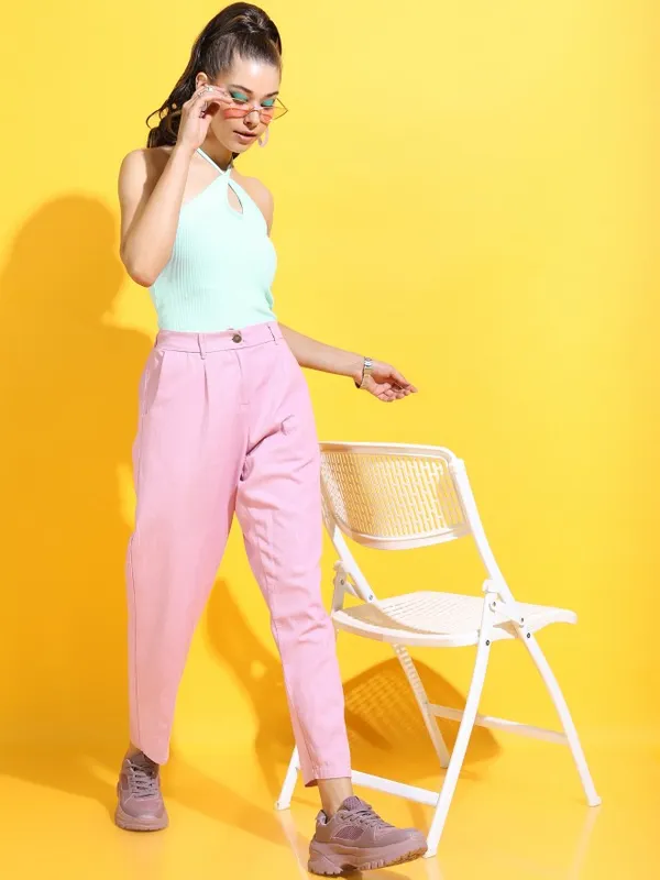  Tokyo Talkies Women Blue Solid Regular Tops