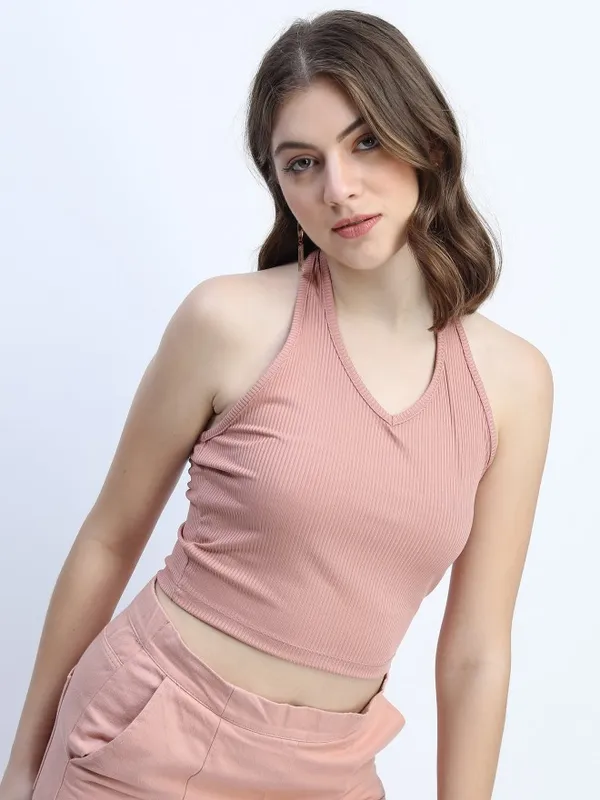  Tokyo Talkies Women Pink Solid Regular Tops