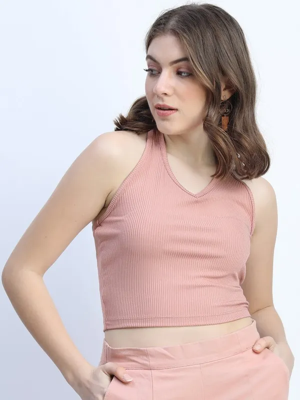  Tokyo Talkies Women Pink Solid Regular Tops