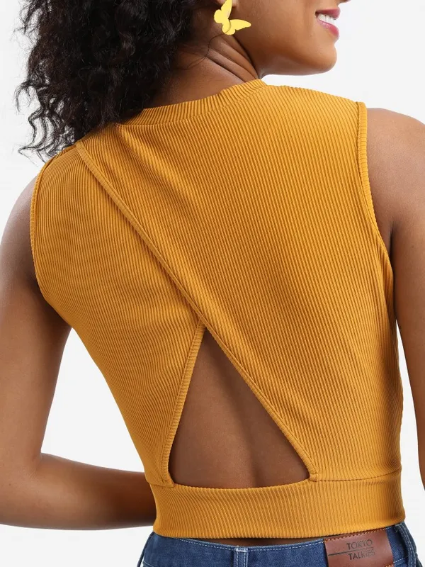  Tokyo Talkies Women Yellow Solid Regular Tops