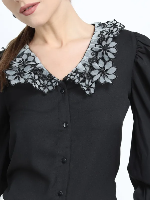  Tokyo Talkies Women Black Solid Regular Tops