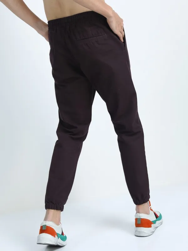  Ketch Men Black Regular Fit Solid Casual Trousers