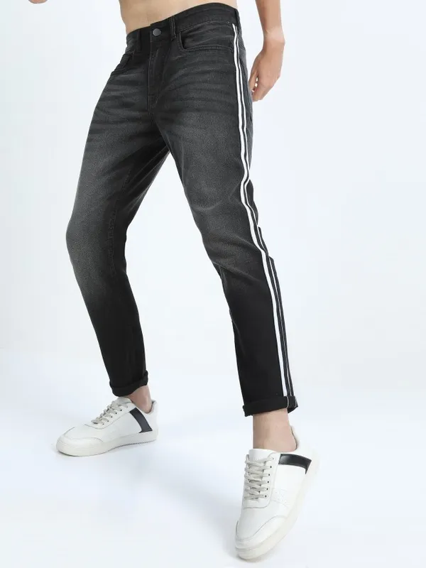  Ketch Men Black Tapered Fit Clean Look Jeans