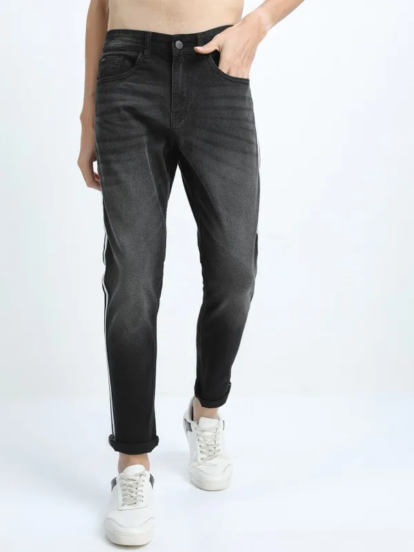  Ketch Men Black Tapered Fit Clean Look Jeans