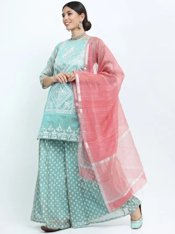  Vishudh Women Green Printed Kurta Sets