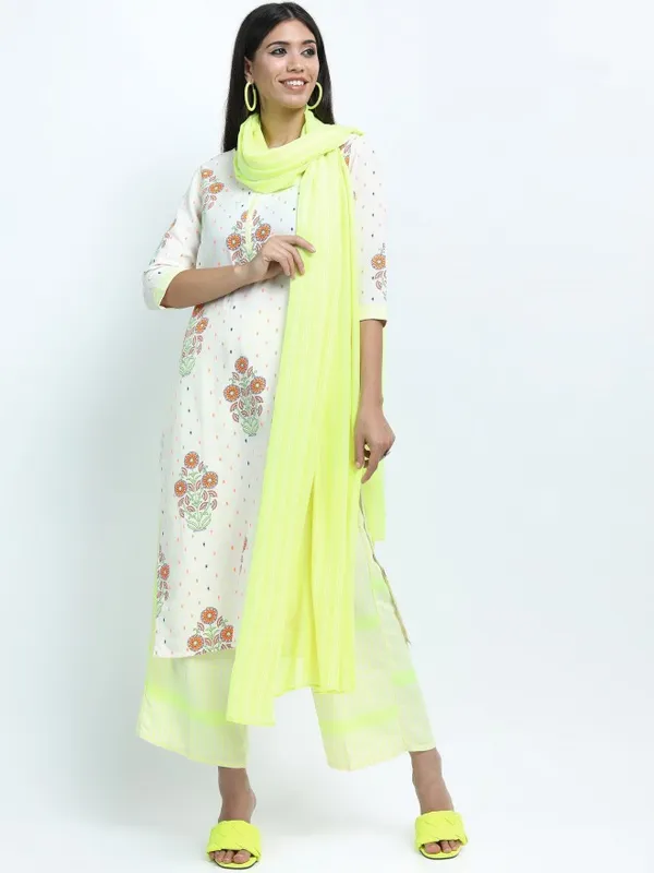 Women Kurta with Palazzo & Dupatta