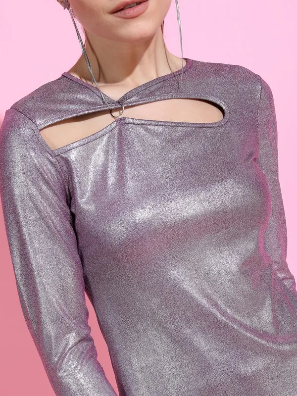  Tokyo Talkies Women Magenta Solid Fitted Tops
