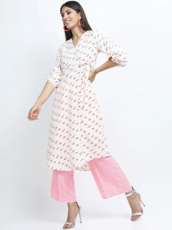  Vishudh Women Off White Printed Kurta Sets