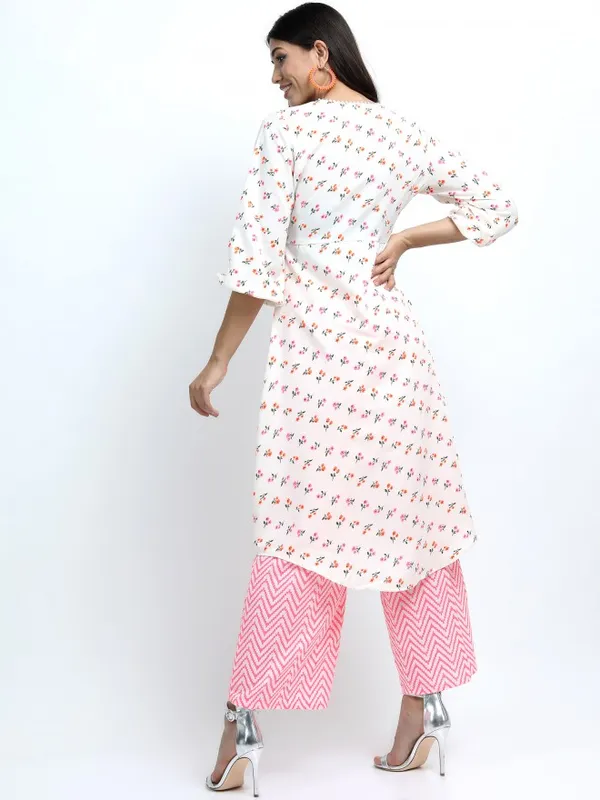  Vishudh Women Off White Printed Kurta Sets