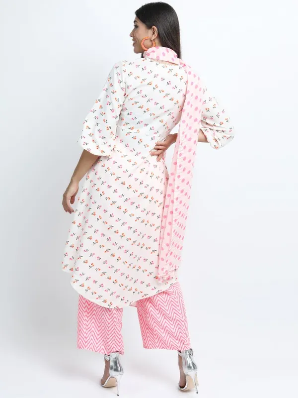  Vishudh Women Off White Printed Kurta Sets