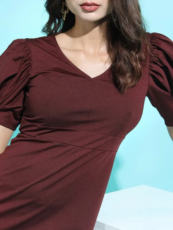 Solid A-Line Dress