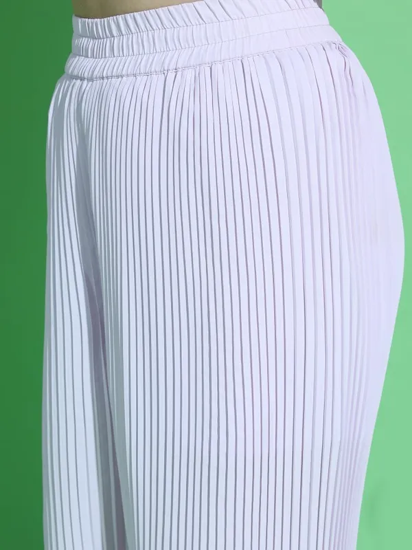  Tokyo Talkies Women Purple Solid Flared Casual Trousers