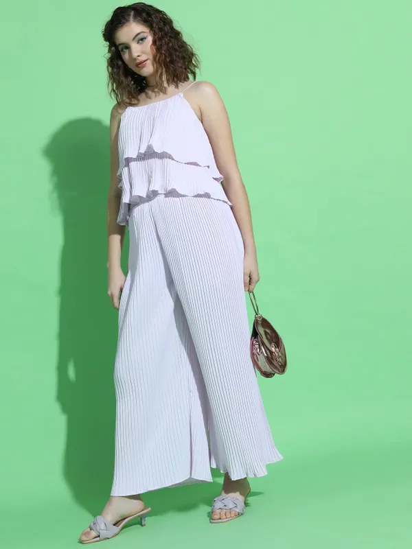  Tokyo Talkies Women Purple Solid Flared Casual Trousers