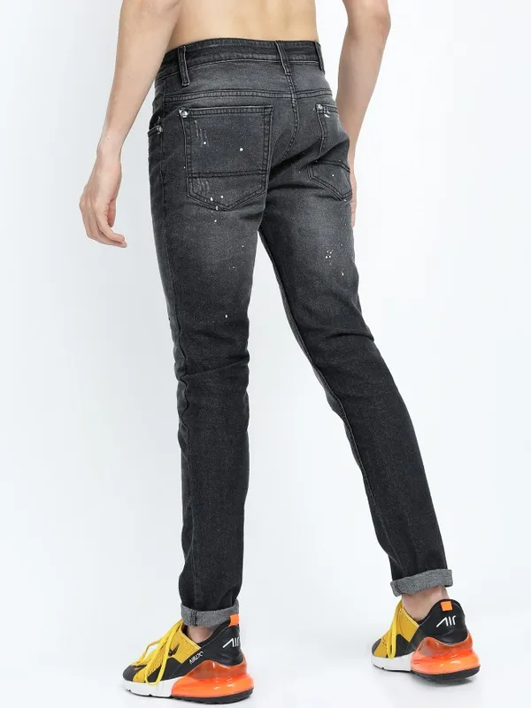  Highlander Men Grey Slim Fit Mildly Distressed Jeans
