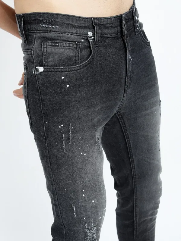  Highlander Men Grey Slim Fit Mildly Distressed Jeans