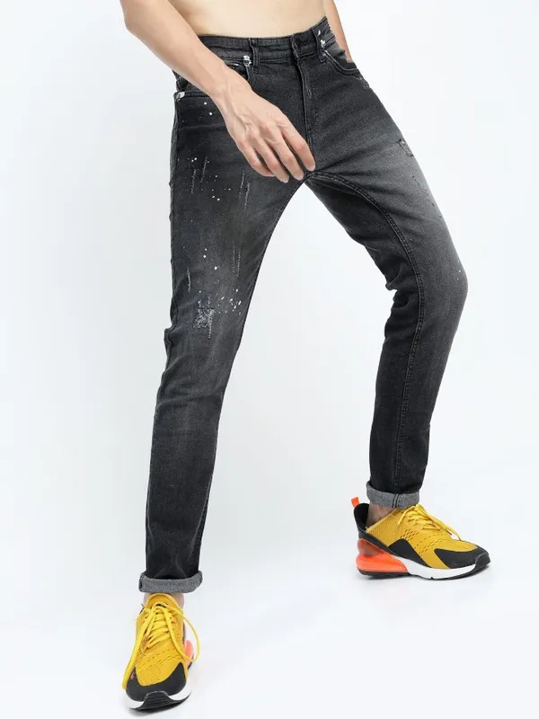  Highlander Men Grey Slim Fit Mildly Distressed Jeans