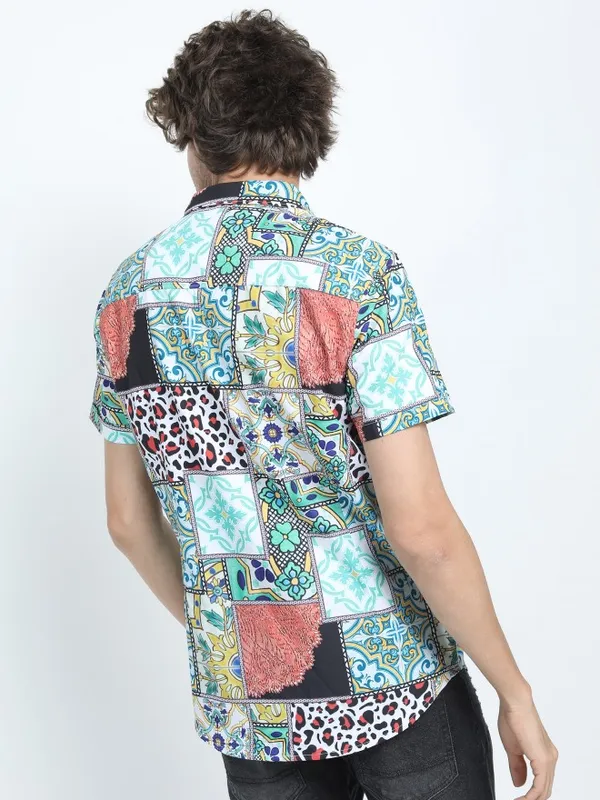 Highlander Men Multi Printed Slim Fit Casual Shirt