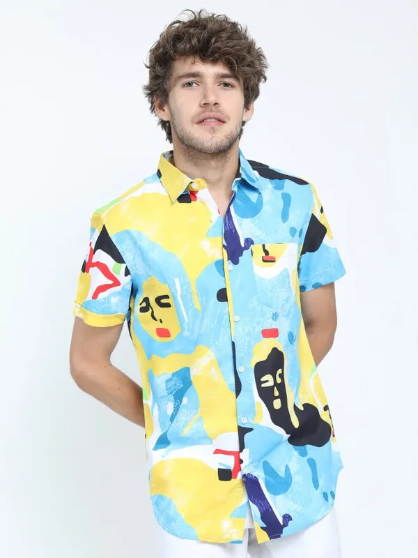  Highlander Men Multi Printed Slim Fit Casual Shirts