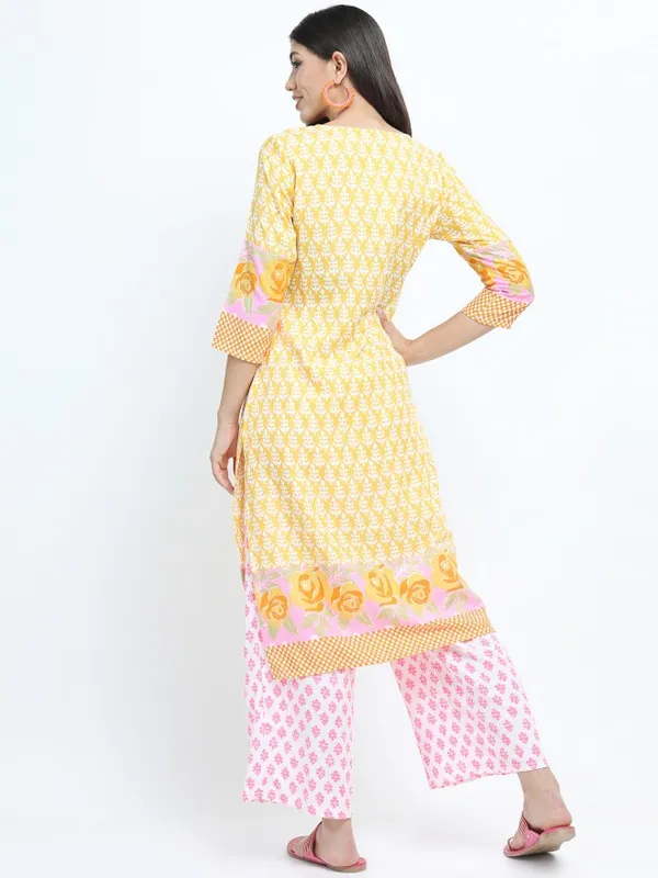  Vishudh Women Mustard Printed Kurta Sets