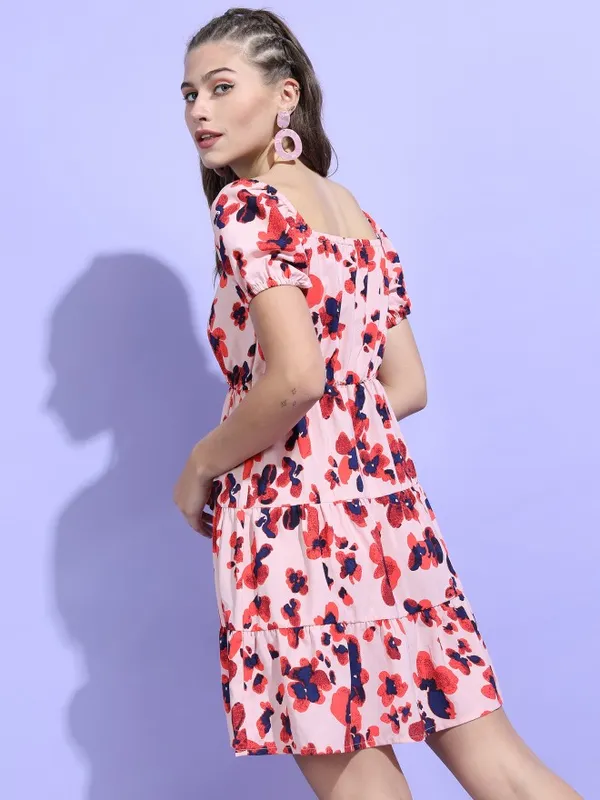  Tokyo Talkies Women Beige Printed Fit And Flare Dresses